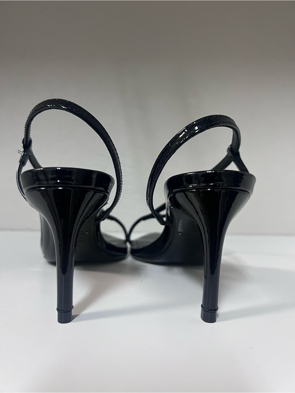SCHUTZ Black Patent Strappy Pointed-Toe Heels - Picture 4 of 7
